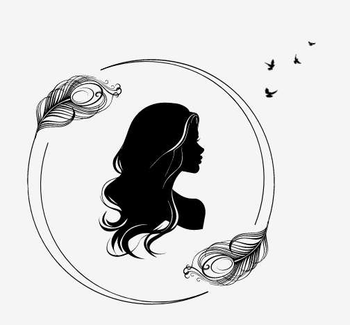 a girl in a circle with birds flying in the distance, representing the journey of self-discovery