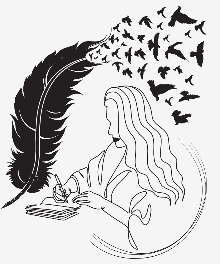 a girl writing as a form of expression, symbolizing an introvert's solace in quiet reflection