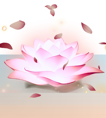 a lotus in blossoming from mud to surface with petals, representing the continuous growth of the lotus and the journey to renewal and rebirth