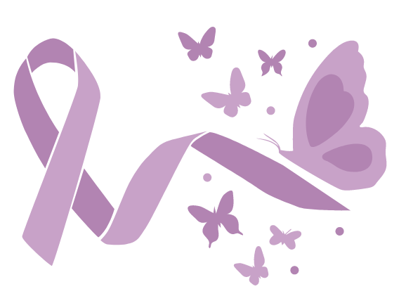 lilac ribbon transforming into butterflies, signifying the path to eating disorder recovery and healing
