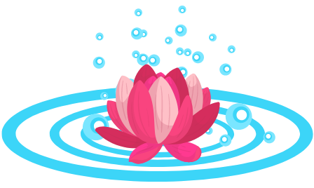 a lotus starting to bloom above the surface, symbolizing growth, potential, opportunity, and renewal