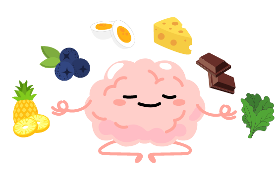 calm brain surrounded my foods with key nutrients for hormone health